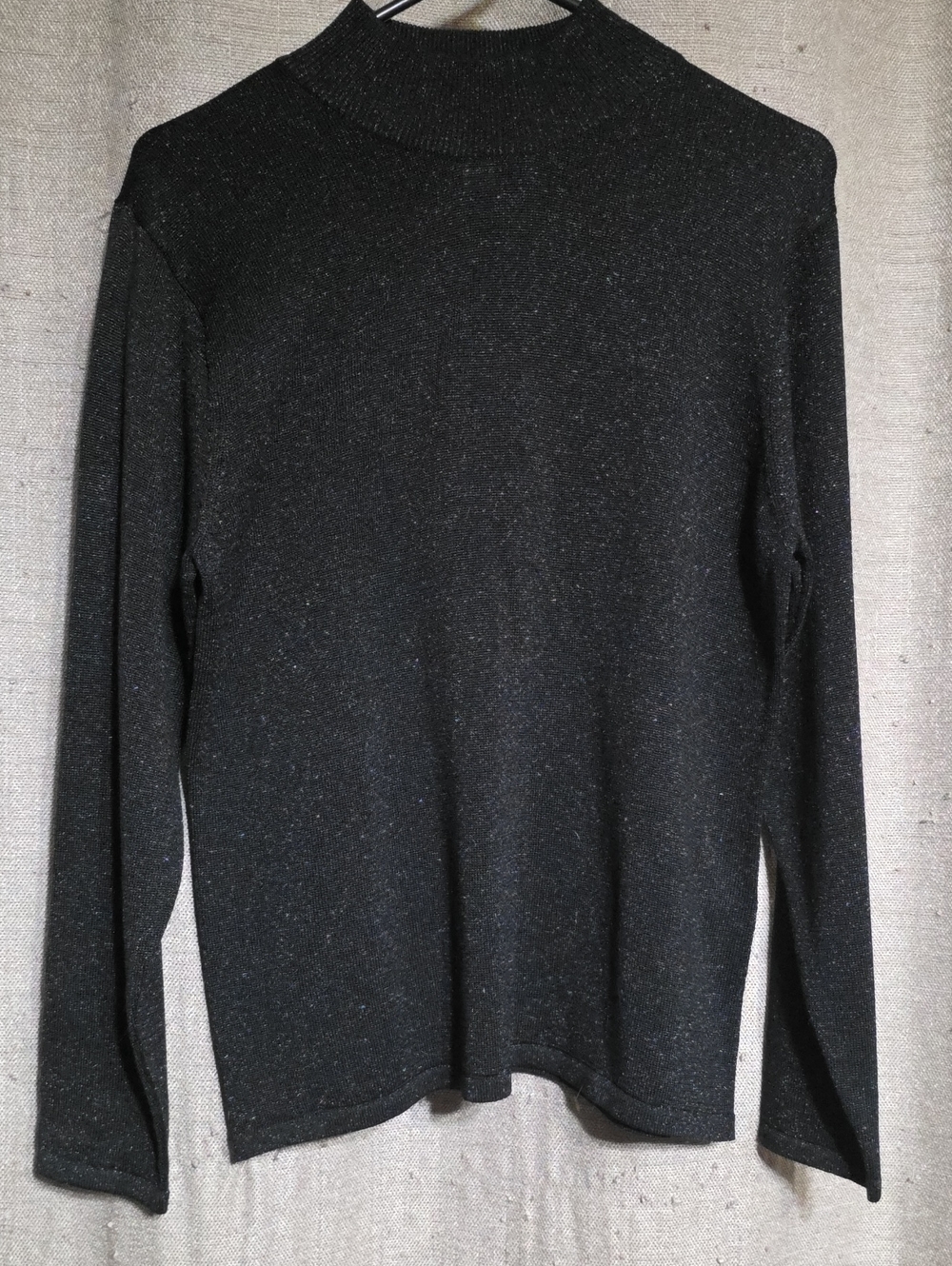 Talbots SZ S Black Sparkle Silk Blend Cowl neck Sweater
